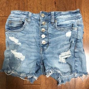 American Eagle Ripped Jean Shorts. Size 2